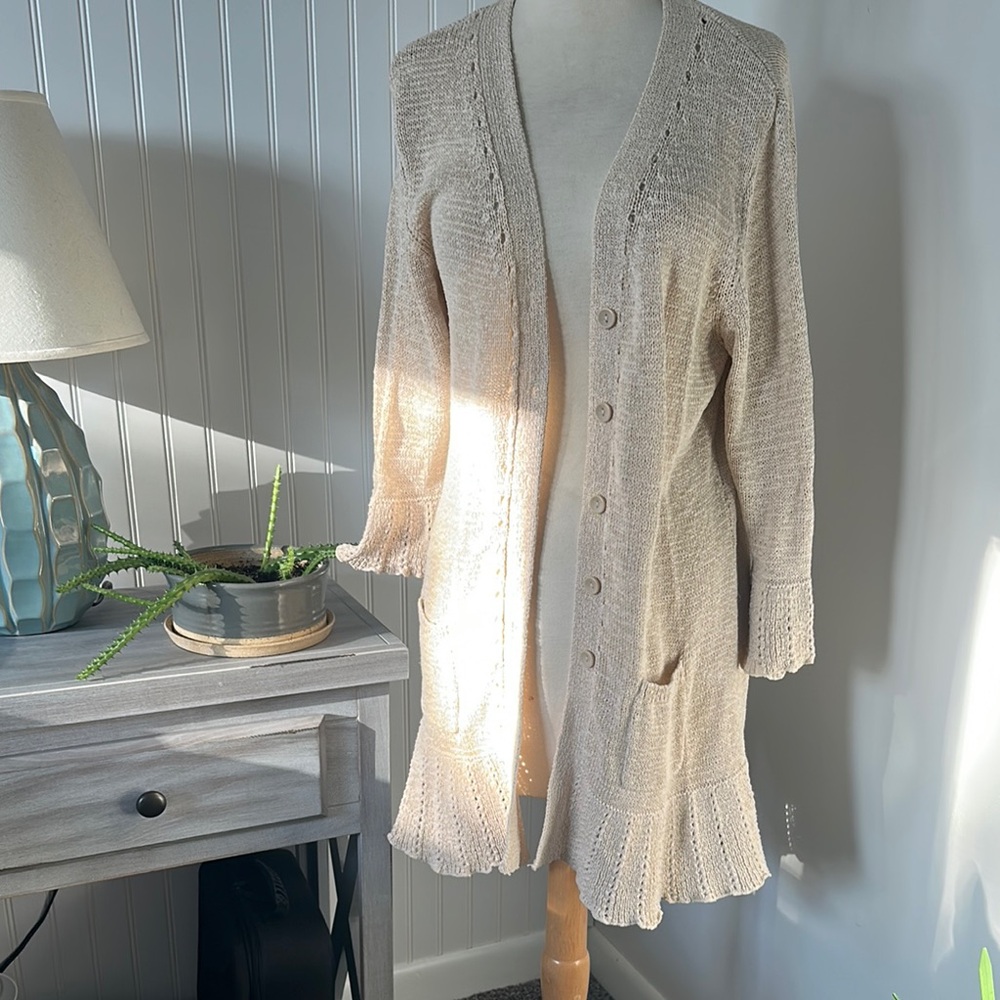 Croft & Barrow Cream Knit Cardigan